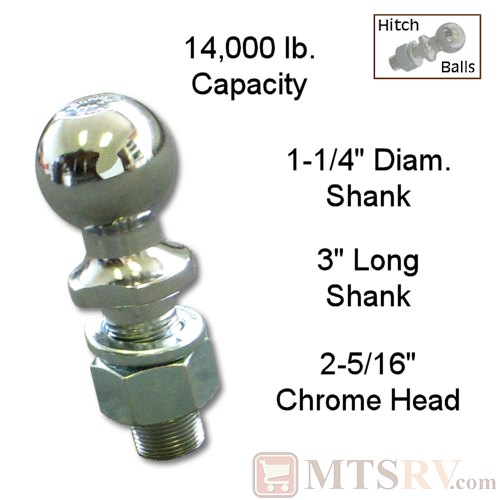 14K 2-5/16" Chrome Hitch Ball