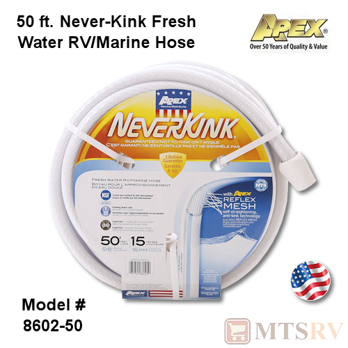 Apex Never-Kink 50 foot Drinking Water Hose