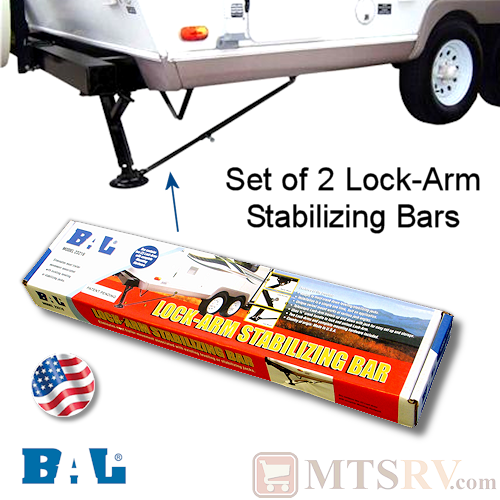 BAL Lock-Arm Stabilizing Bar - Set of 2 - RV 5th Wheel Trailer Jack Landing Gear - Model 23216