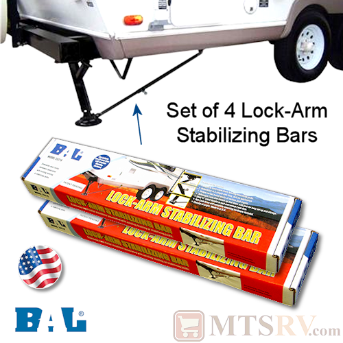BAL Lock-Arm Stabilizing Bar - Set of 4 - RV 5th Wheel Trailer Jack Landing Gear - Model 23216