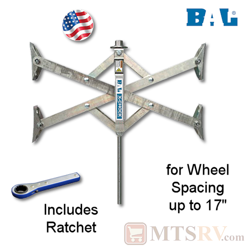 BAL X-Chock X-Tended Fit RV & Trailer Tire Locking Wheel Chock - Extends up to 17" - Single - Model 28014