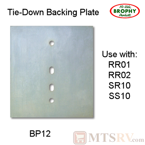 CR Brophy - Model BP12 - SINGLE - Zinc-Plated Rectangular Backing Plate for RR01/RR02/SS10/SR10 Tie-Downs