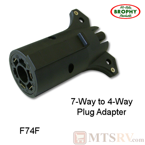 CR Brophy 7-Way to 4-Way Vehicle Plug Adapter - 7-Blade to 4-Pin Flat - Model F74F