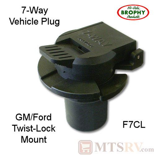 CR Brophy 7-Way Twist-Lock OEM Vehicle Plug - Blade Style - GM/Ford Truck End - Model F7CL