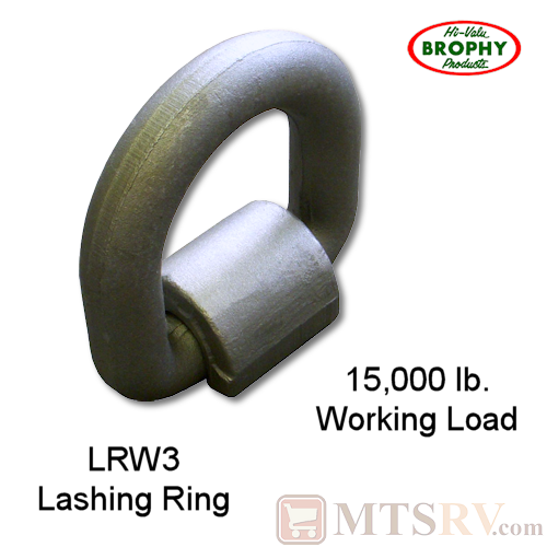CR Brophy - Model LRW3 - SINGLE - 15K 5" Weld-On Tie Down Lashing Rope D-Ring