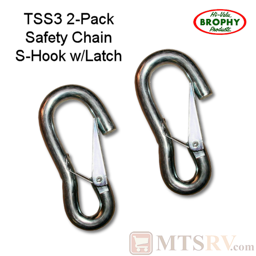 CR Brophy TSS3 Trailer Safety Chain Latching S-Hook - 2-PACK - 5,500 lbs/each - NEW