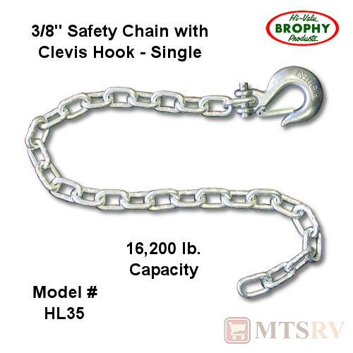 Brophy HL35 Safety Chain with 3/8" Clevis Hook