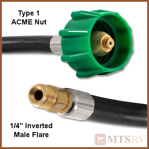 Camco RV Olympian Heavy Duty 15" LP Propane Hose Connector Type 1