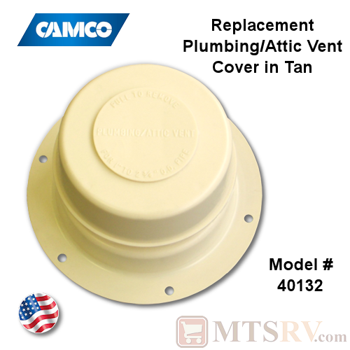 Camco RV Replacement Plumbing/Attic Vent Cap with Springs BLACK