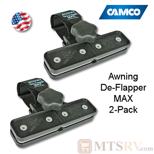 Camco RV Awning De-Flapper MAX - Large Size - 2-PACK - Model 42251 - USA Made