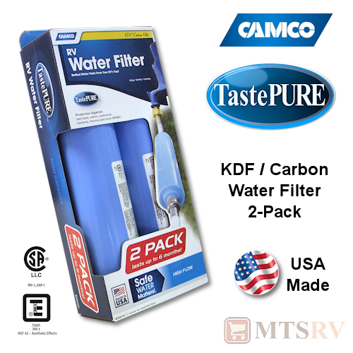 Camco RV TastPure Inline Water Filter - Double Pack