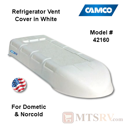 Camco RV Replacement Refrigerator Vent Cover Top - WHITE - Model 42160 - fits Dometic & Newer Norcold Bases