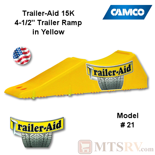Camco Rv Trailer Aid Standard Trailer Tire Changing Ramp In Yellow 15 000 Lbs 4 1 2