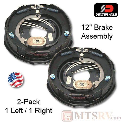Dexter Axle 12" x 2" Electric Brake Assembly - 5200# Axle - 2-PACK - 1 Left & 1 Right - USA Made
