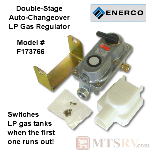 ENERCO 6020 Double-Stage Automatic Changeover LP Propane Gas Regulator with Bracket and Cover