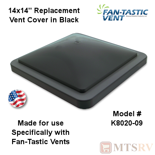 Fan-Tastic Vent 14"x14" Replacement Roof Vent Cover - BLACK