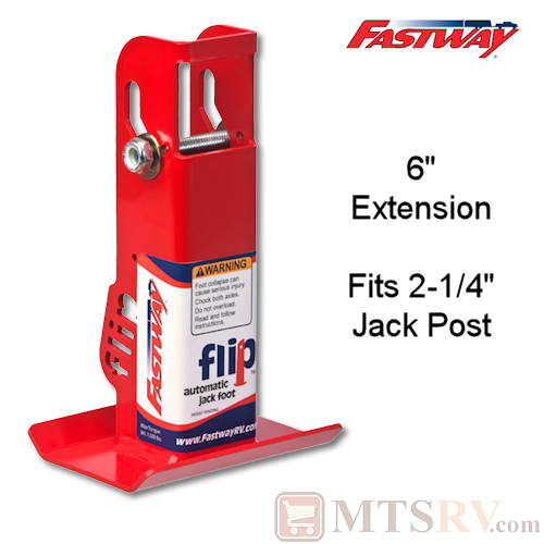 Fastway 6" Flip Foot Extension - Automatic Flip-Down and Flip-Up Jack Foot for 2-1/4" Post - #88-00-6500