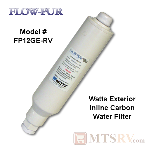 Flow-Pur Watts In-line Exterior Carbon Water Filter with Garden Hose Fittings - Model FP12GE-RV
