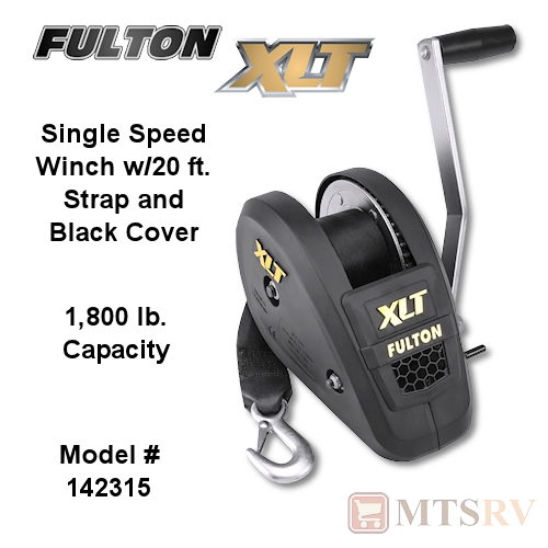Fulton XLT 1,800 lb. Single Speed Covered Winch w/Strap & Hook