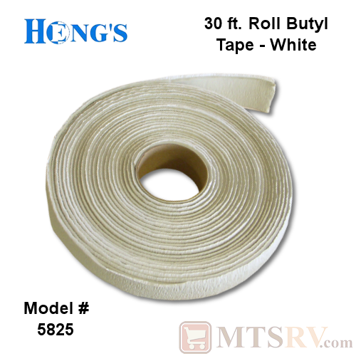 Hengs Model 5825 Vent Installation Tape - White Butyl Tape - 30 ft. Roll, 1" Wide x 1/8" Thick (1/8"x1"x30')