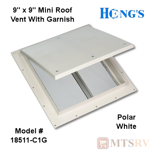 Hengs 9x9" Mini Roof Vent with Garnish - Polar White
