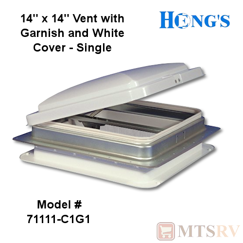 Hengs 14x14" Manual Roof Vent in White w/Garnish