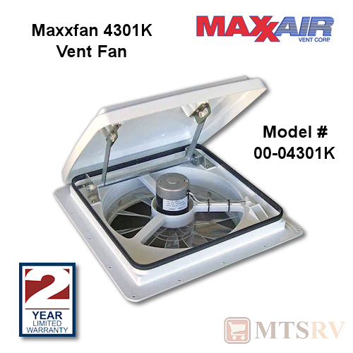 Maxxair MaxxFan 4301K Manual 4-Speed Vent Fan w/White Cover