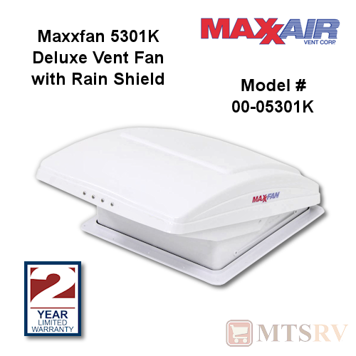 Maxxair MaxxFan Deluxe 5301K Manual 4-Speed Vent Fan w/White Cover