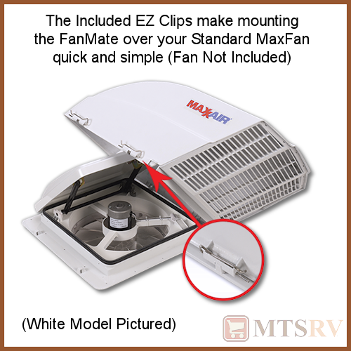 Maxxair FanMate 855 White Large RV/Trailer Vent & Ceiling Fan Rain Cover