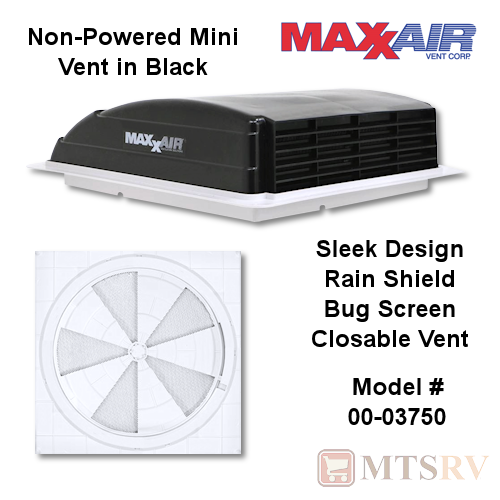 Maxxair Mini Vent Non-Powered Vent Cover in Black