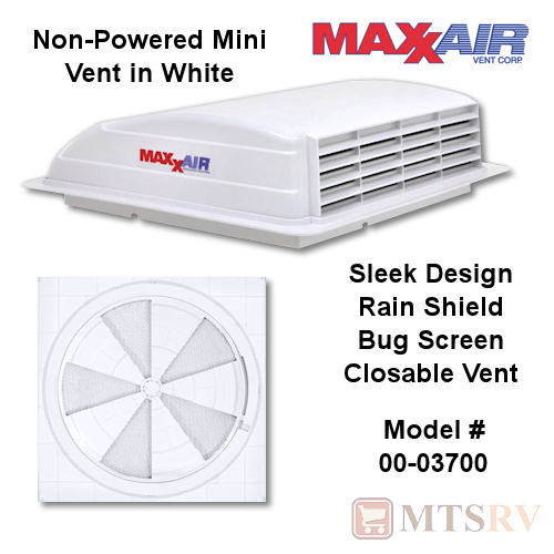 Maxxair Mini Vent Non-Powered Vent Cover in White