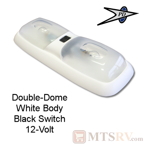 PD Double Dome Light White w/Black Switch - 1PK
