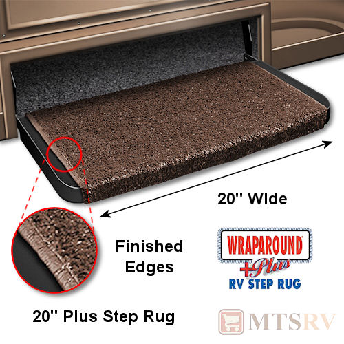 PrestOFit 20" Wide WrapAround Plus+ RV Step Rug ESPRESSO Durable