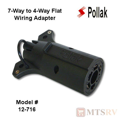 Pollak 7-Way to 4-Way Flat Wiring Adapter - Black Nylon Shell