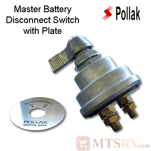 Pollak LEVER Master Battery Disconnect Switch with Face Plate