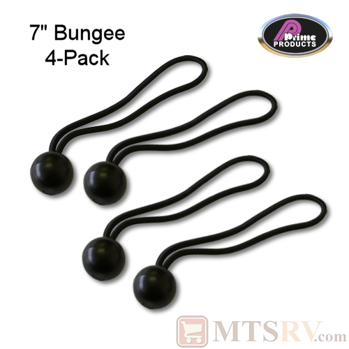 Prime Products 7" Black Ball Bungee Cord - 4-PACK