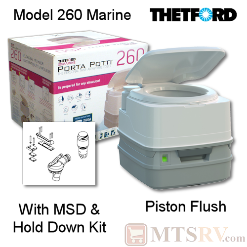 Thetford Porta Potti 260p Marine Msd Portable Toilet Wpiston Flush