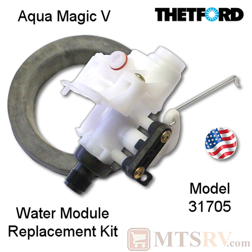 Thetford Replacement Water Valve Kit for Aqua Magic V (5) Portable Toilets - Model 31705 - USA Made