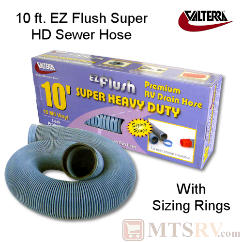 Valterra 10 ft. EZ-Flush 18 mil Super HD 3" Diameter Sewer Drain Hose - Model D04-0043