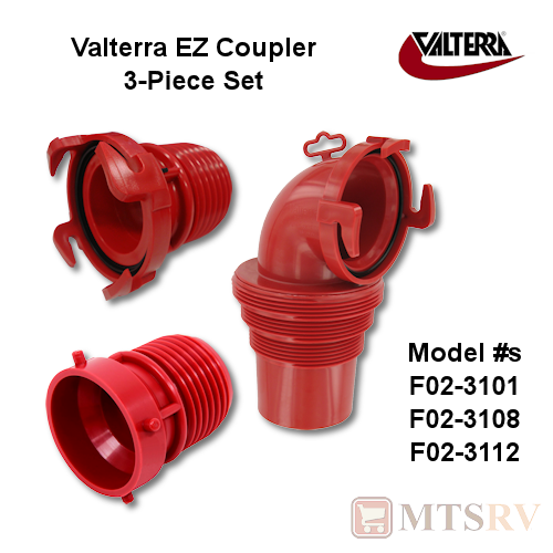 Valterra EZ Coupler 3-Piece Kit - 90 Degree, Valve & Bayonet Addapters