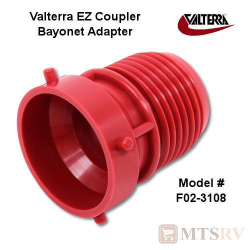Valterra EZ Coupler Threaded Sewer Hose Bayonet Adapter - Red