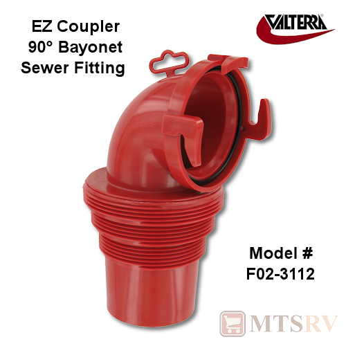 Valterra EZ Coupler 90 Degree Bayonet Sewer Fitting - Red
