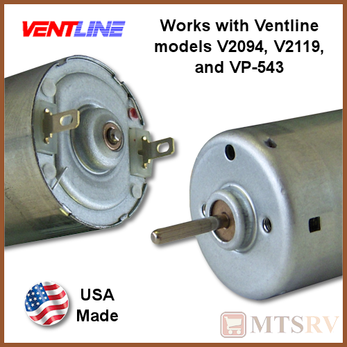 Ventline Genuine Replacement 12V Small Vent Fan Motor w/Spline Shaft