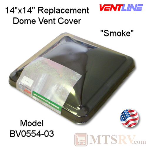 Ventline 14"x14" Standard Vent Dome Cover - SMOKE - SINGLE - Genuine Replacement Part - USA Made