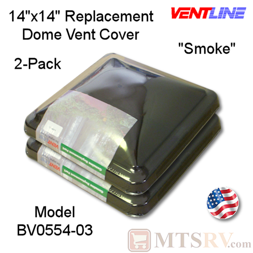 Ventline 14"x14" Standard Vent Dome Cover - SMOKE - 2-PACK - Genuine Replacement Part - USA Made