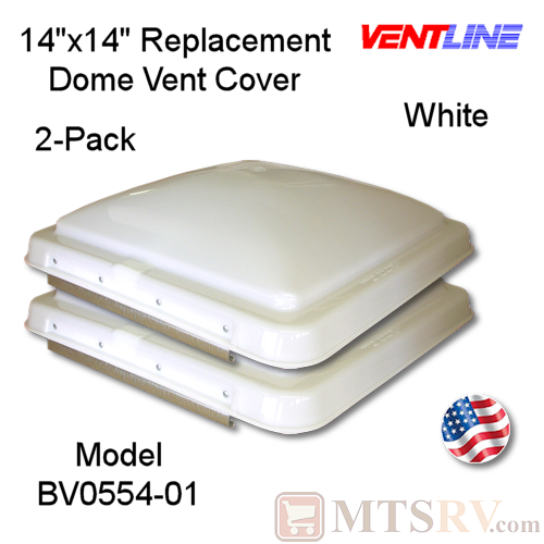 Ventline 14"x14" Standard Vent Dome Cover - WHITE - 2-PACK - Genuine Replacement Part - USA Made