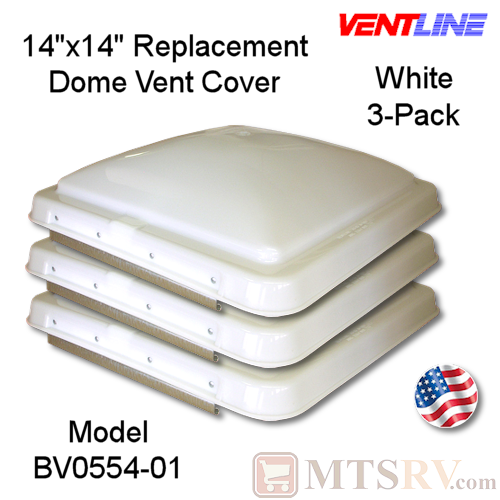 Ventline 14"x14" Standard Vent Dome Cover - WHITE - 3-PACK - Genuine Replacement Part - USA Made