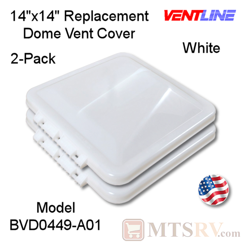 Ventline 14"x14" High-Profile Wedge Vent Dome Cover - WHITE - 2-PACK - Genuine Replacement Part - USA Made