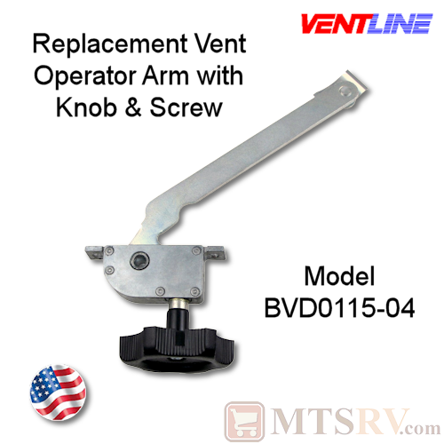 Ventline Vent Operator Arm & Crank Handle Knob Assembly - Model BV0115-04 - Genuine Replacement Part - USA Made
