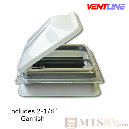 Ventline Ventadome 14"x14" Complete Vent with 2-1/8" Garnish - WHITE - SINGLE